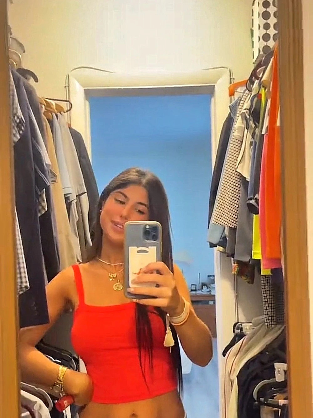 Red Square Neck Crop Tank